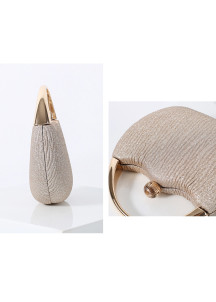 Elegant Evening Clutch with Rounded Metal Handle