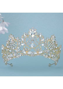 Diadema de Boda de Cristal Cincelado con Estilo Princesa
