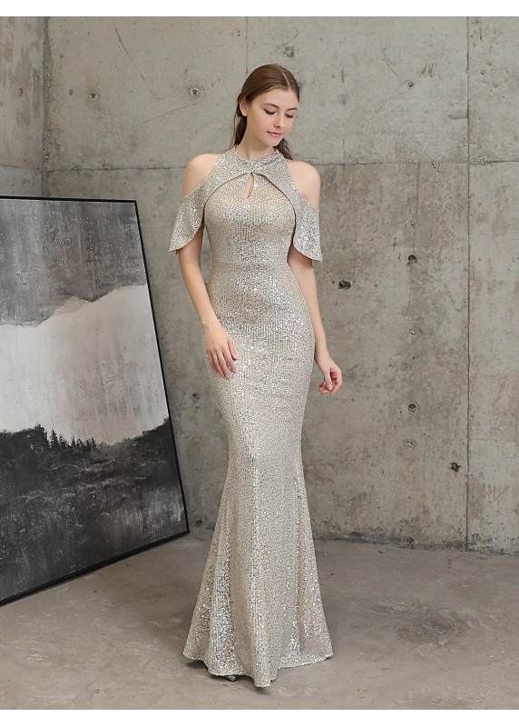 Vestido de Noche Rosa Brillante con Silueta Entallada