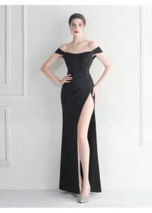 Refinado y Sutilmente Sensual Vestido de Noche Blanco