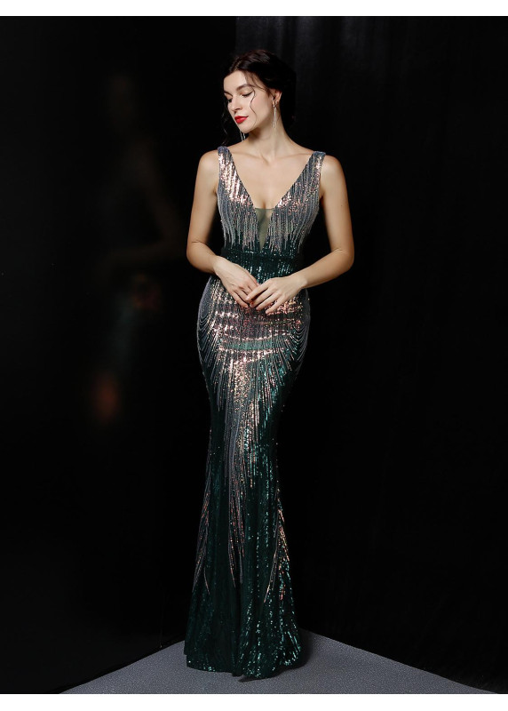 Robe de soirée sirène étincelante d'une élégance captivante