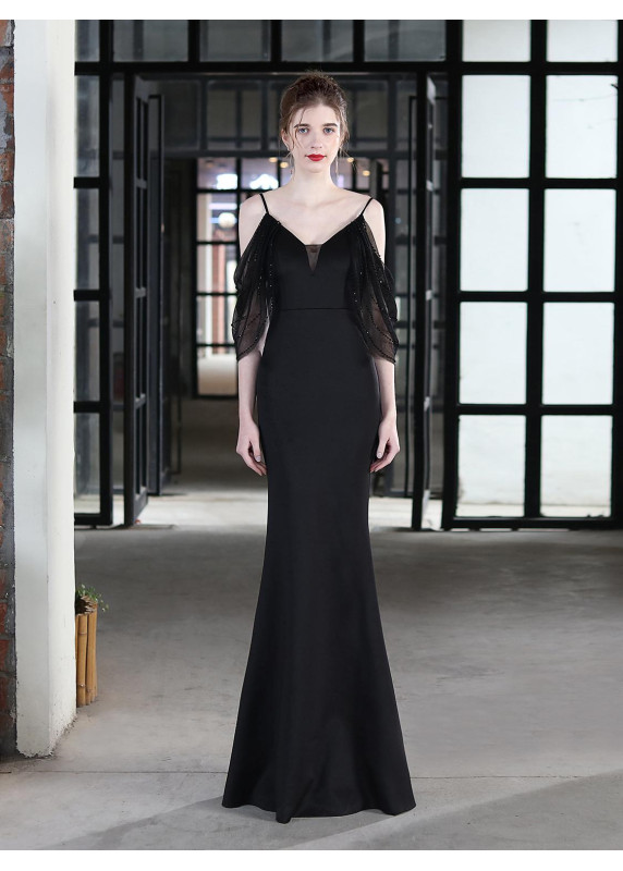 Robe de fiançaille élégante aux épaules dénudées avec manches ballon transparent