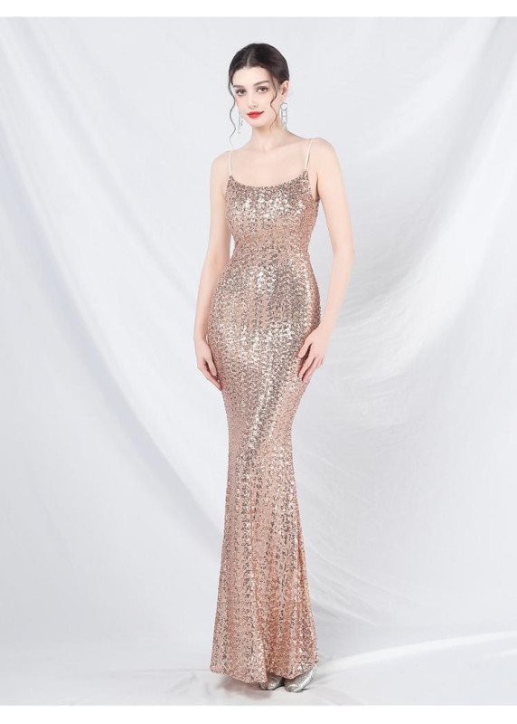 Sparkling White Long Evening Dress with Refined Elegance